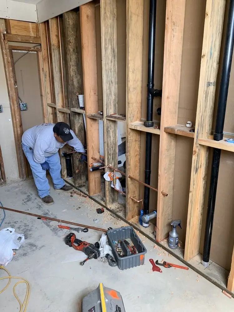 Commercial rough-in plumbing for Water Heater Replacement in Texas AandM University